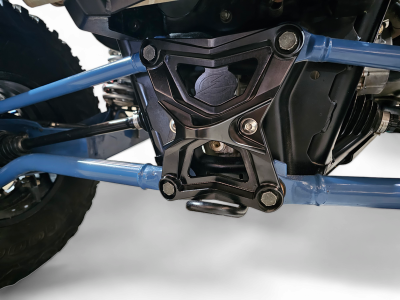 Polaris RZR Pro XP Radius Rod Plate - Rear - Elektric Off Road - With Tow Hook, Anodized - Black - `20-`24